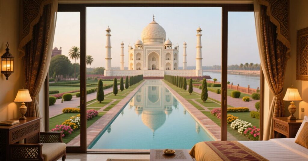 taj mahal moonlight