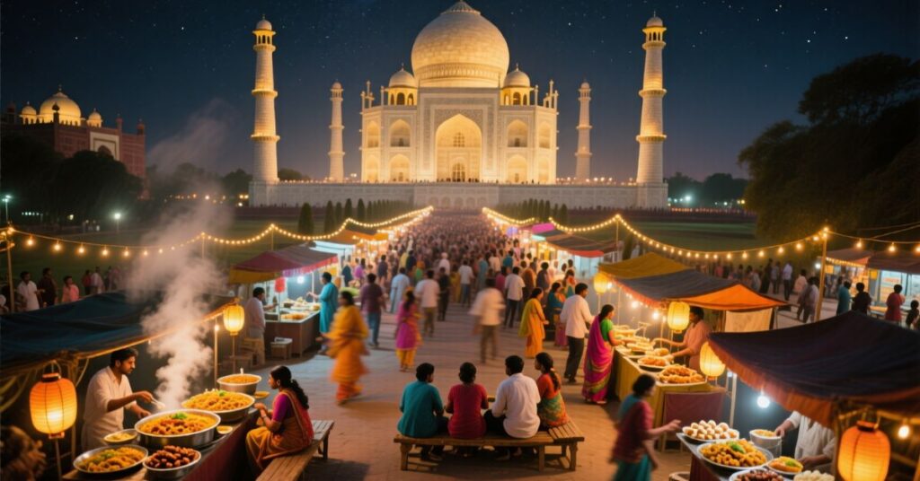 taj mahal moonlight